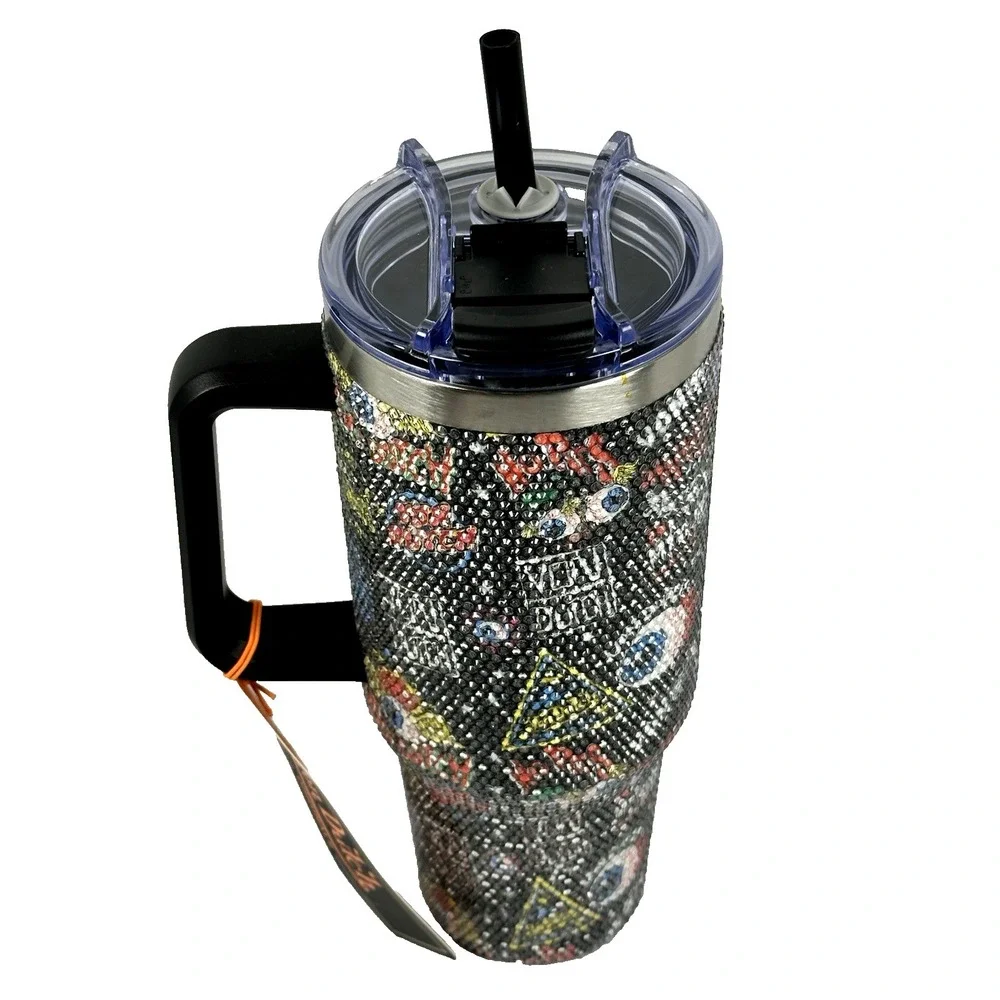 Von Dutch Rhinestone Tumbler Y2K Bling Cup Glam Sparkle Travel Mug